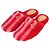 Gucci Pantofole in pelliccia con strisce e morsetto Rosso
