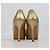 Jimmy Choo Salto alto de dedos abertos para mulher Dourado - vista 4