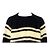 Céline Oversized Strickpullover für Herren aus gebürsteter Baumwolle mit Streifen Weiß - Ansicht 2