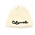 Chanel Ivory Cashmere Black Pearl Logo Damen Beanie Mütze Weiß