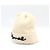 Chanel Ivory Cashmere Black Pearl Logo Damen Beanie Mütze Weiß - Ansicht 3