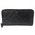 Chanel Cartera larga con cremallera de piel de cordero negra Serie Negro