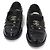 Chanel Mocassino da donna con catena logo CC in pelle vernice nera Nero