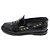 Chanel Mocassino da donna con catena logo CC in pelle vernice nera Nero - vista 3
