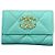 Chanel 19 Chanel Cartera con solapa Gold Mint Verde