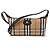 Burberry Borsa a Spalla Check Highland Canvas Marrone