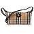 Burberry Borsa a Spalla Check Highland Canvas Marrone - vista 3