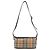 Burberry Borsa a Spalla Check Highland Canvas Marrone - vista 5