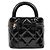 Chanel Borsa Tote Vanity trapuntata in vernice nera Nero - vista 3