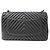 Chanel Agneau Chevron Classic Jumbo Nero - vista 3