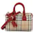 Burberry Mini borsa bowling Check Marrone  - vista 1