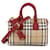 Burberry Mini borsa bowling Check Marrone  - vista 3