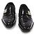 Loewe Mocassino da uomo in pelle nera lucida con logo argento Nero