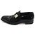 Loewe Mocassino da uomo in pelle nera lucida con logo argento Nero - vista 3