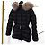 Moncler Clion Gefütterte Damenjacke mit Fuchspelz schwarz - Ansicht 2