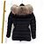 Moncler Clion Gefütterte Damenjacke mit Fuchspelz schwarz - Ansicht 4