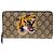 Gucci Cartera larga con cremallera Supreme Tiger Beige Multicolor