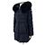 Prada Re-Nylon Triangle Logo Fox Fur Women's Long Puffer Jacket Black