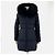 Prada Re-Nylon Triangle Logo Fox Fur Women's Long Puffer Jacket Black - view 2