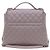 Chanel Borsa Tote e Borsa a Spalla con Patta e Logo Argentato Marrone - vista 4