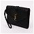 Saint Laurent Clutch Small Envelope YSL Gold Nero - vista 3