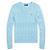 Ralph Lauren Strickpullover aus Pima-Baumwolle mit Zopfmuster und Pony-Logo Blau