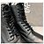 Moncler Stivaletti con lacci in pelle nera Nero - vista 4
