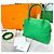 Hermès Borsa Tote Bolide Swift Bamboo con Hardware Dorato e Incisione Verde - vista 8