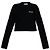 Miu Miu Crop-Stricktop mit Logo V-Ausschnitt Rippenstrick Schwarz