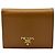 Prada Flap Wallet aus Camel-Leder mit Schriftzug-Logo Braun - Ansicht 2