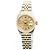 Rolex Reloj combo para mujer Datejust Champagne Gold Deck Motif Dial Dorado - vista 8