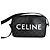 Céline Borsa Messenger Crossbody in tela Triomphe con logo stampato Nero