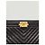 Chanel Clutch Boy Caviar Dorata con Motivo Chevron Large Series Nero - vista 4