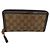 Bamboo Gucci Cartera larga con cremallera en jacquard de bambú GG Ebony Gippy Wallet Castaño