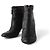 Chanel Botines de tacón con cremallera en piel acolchada Negro - vista 3