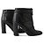 Chanel Botines de tacón con cremallera en piel acolchada Negro - vista 4