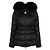 Jaqueta acolchoada Moncler BOED com capuz e acabamento em shearling Preto