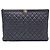 Chanel Pochette Large Boy en Métal Or Champagne Black Caviar Noir - vue 2
