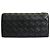 Bottega Veneta Portafoglio Long Flap Intrecciato Nero