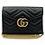 Gucci Mini borsa a tracolla con catena Black Matelassé GG Marmont Nero - vista 2