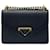 Prada Borsa a Spalla Saffiano Triangle Logo Chain Nero
