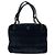 Chanel Grande borsa a tracolla in cotone nero con catena