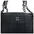 Chanel Grande borsa a tracolla in cotone nero con catena - vista 6