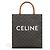 Céline Piccola Cabas Verticale in Tela Triomphe e Pelle di Vitello Nero