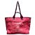 Chanel Grande borsa shopper in tela di cotone e pelle di vitello rosa - vista 2