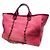 Chanel Grande borsa shopper in tela di cotone e pelle di vitello rosa - vista 4