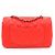 Chanel Mini Borsa a Spalla e Borsa Crossbody New Classic Flap CC in Agnello con Catena Argentata Rosso - vista 11