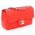 Chanel Mini Borsa a Spalla e Borsa Crossbody New Classic Flap CC in Agnello con Catena Argentata Rosso - vista 2