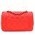 Chanel Mini Borsa a Spalla e Borsa Crossbody New Classic Flap CC in Agnello con Catena Argentata Rosso - vista 3