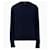 Bottega Veneta Kaschmirpullover mit Intrecciato-Lederpatch Blau  - Ansicht 1